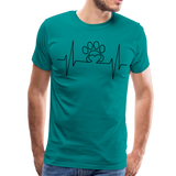 ECG Dog Paw I | Men's Premium T-Shirt - teal