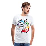 Rainbow Unicorn | Men's Premium T-Shirt - white