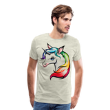 Rainbow Unicorn | Men's Premium T-Shirt - heather oatmeal