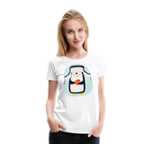 Penguin Drinking Tea | Women’s Premium T-Shirt - white