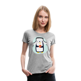 Penguin Drinking Tea | Women’s Premium T-Shirt - heather gray
