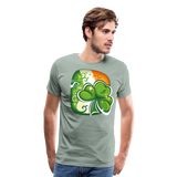 Irish Flag Shamrock | Men's Premium T-Shirt - steel green